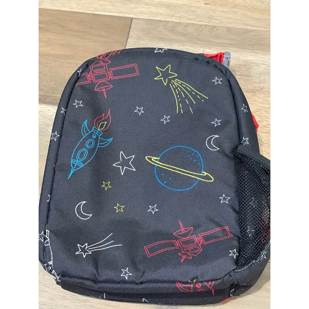 Lands’ End Black Soft Sided Insulated Lunch Box Durable Leak Resistant NWOT